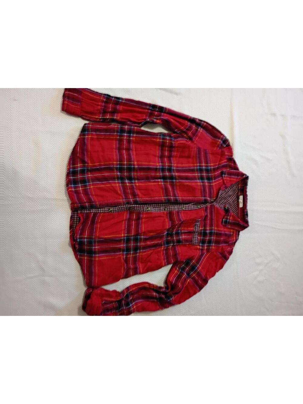 Red Plaid Button-Up Shirt